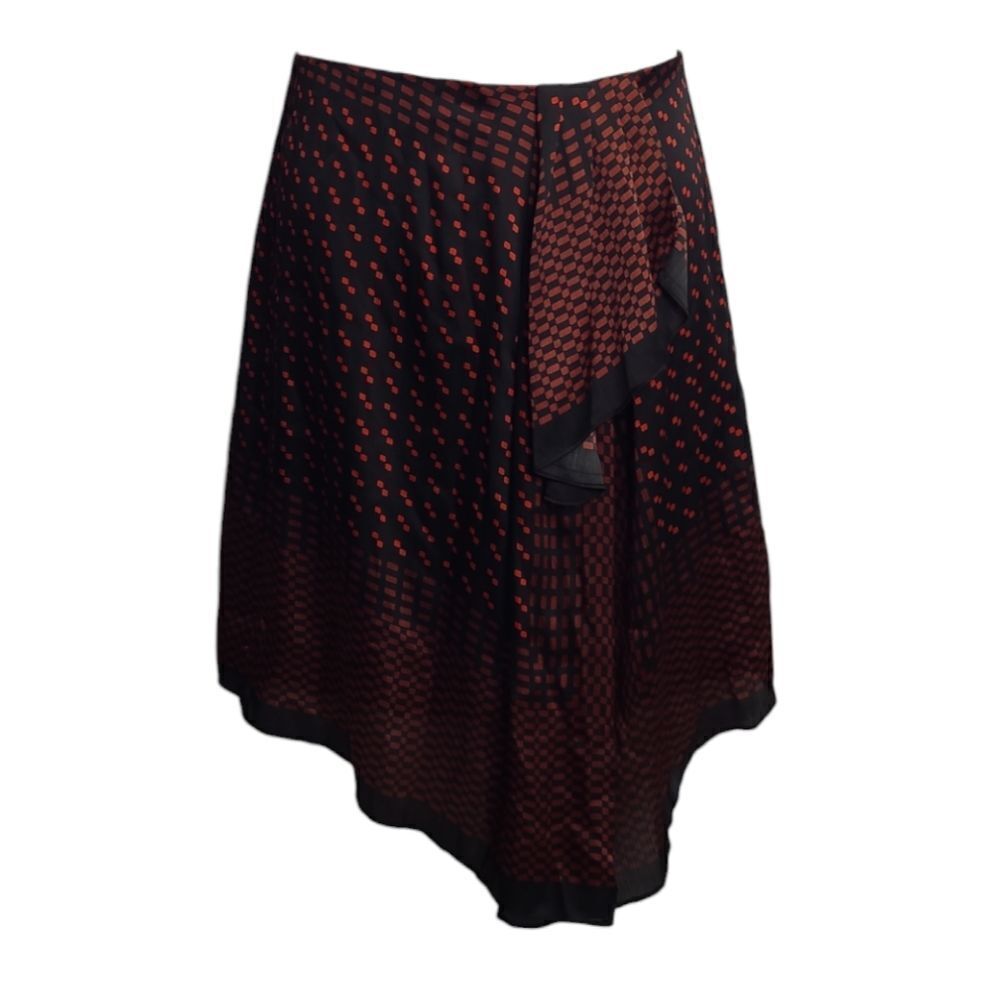 NEW Club Monaco Selleenyah red mix draped front a-line skirt 4